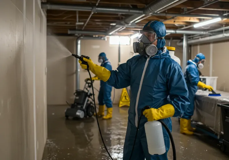 Basement Sanitization and Antimicrobial Treatment process in Algonac, MI